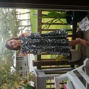 Black and white evening dress